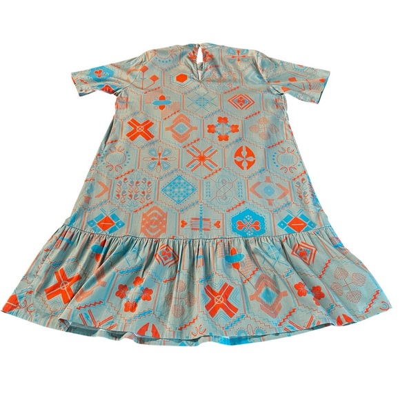 Sheridan French Patterned Gray and Orange Red Women's Casual Dress Size XS - Picture 12 of 13